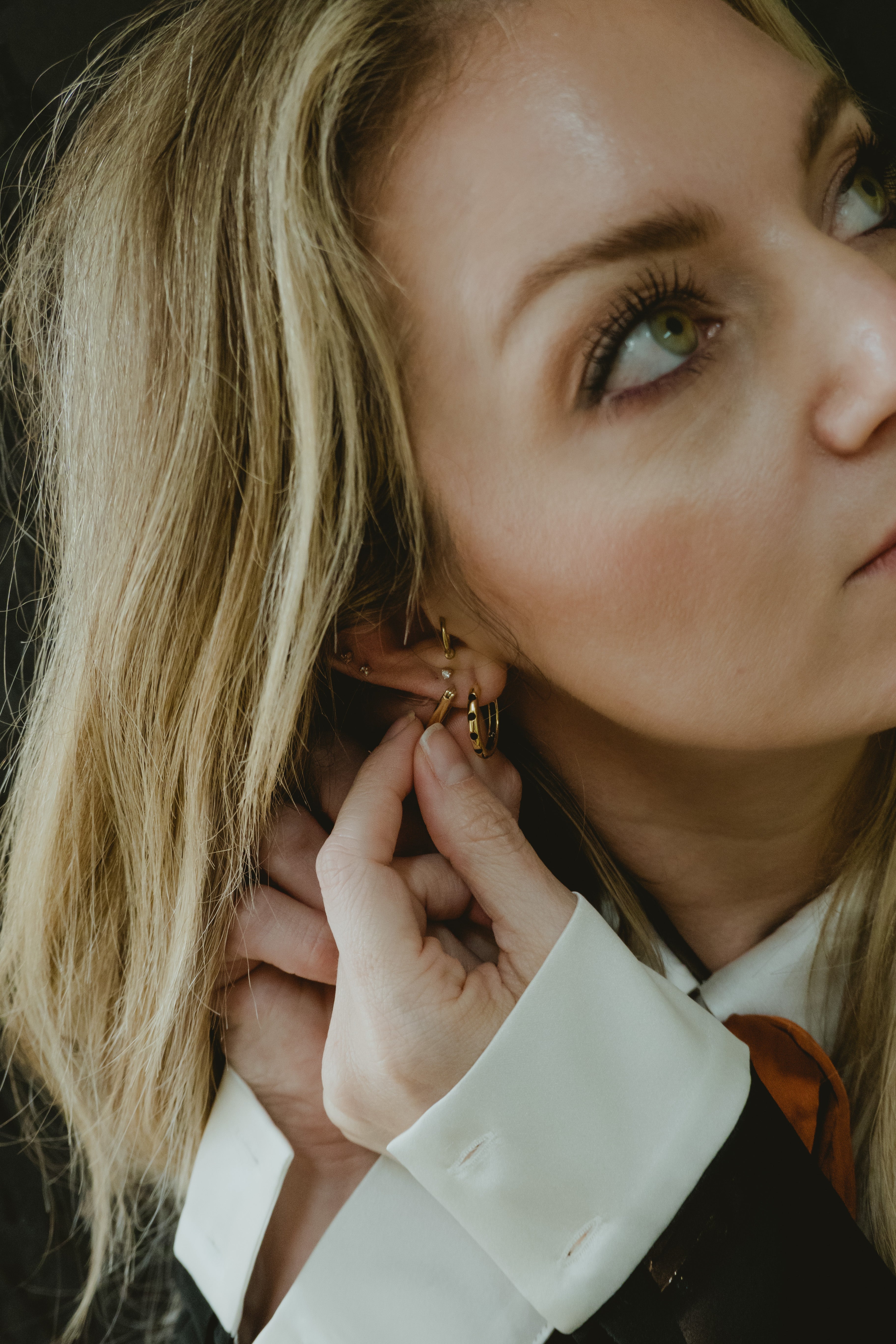 THE A'S (HUGGIE EARRINGS)